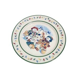 Vintage 1999 Longaberger Snow Friends Flurry & Snowball Christmas Plate 9"